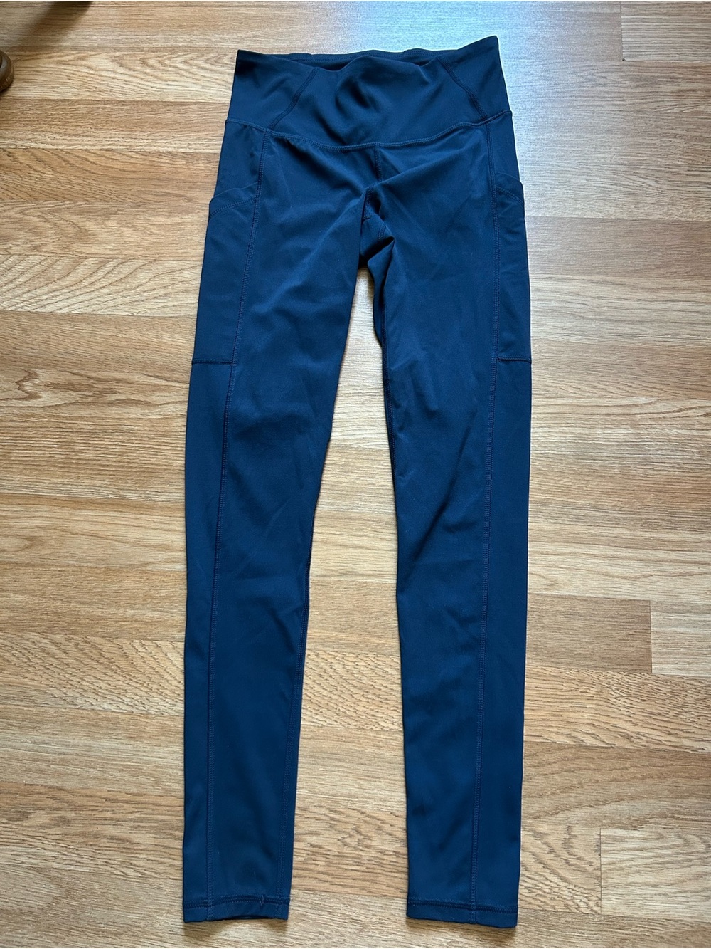 Prana Girls Navy High-Waist Leggings with Side Pockets.Size XS